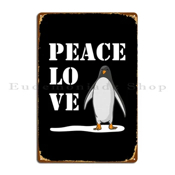 Металлическая табличка Peace Love Penguins, плакат с надписью Club Garage, Персонализированная Жестяная вывеска, плакат с надписью 