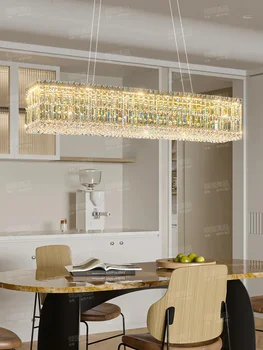 Лампа для столовой высокого класса от французского Entry Lux, импортная односложная Длинная Барная хрустальная лампа, Люстра для прямоугольного обеденного стола