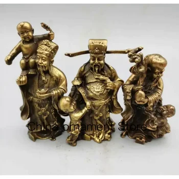 Фарфоровая латунная статуэтка Fu lu shou small crafts, набор