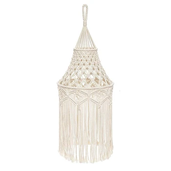 Скандинавский тканый гобеленовый абажур в стиле макраме, подвесная лампа в стиле бохо, Декоративная крышка для домашней спальни