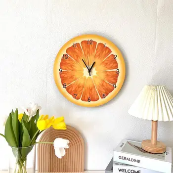 Оранжевое креативное украшение Настенные часы Милые Дети Детская комната Гостиная Украшение дома Подарочный декор Аксессуары 2023