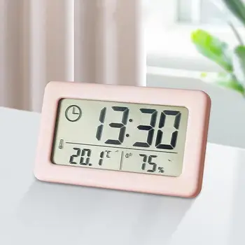Цифровые часы, термометр, гигрометр, Светодиодный Электронный монитор влажности в помещении, Настольные часы для дома Q2K3