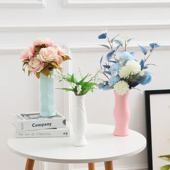 Пластиковые украшения из камелии в скандинавском стиле, креативное устройство для организации цветов, ваза с имитацией сухой и влажной глазури