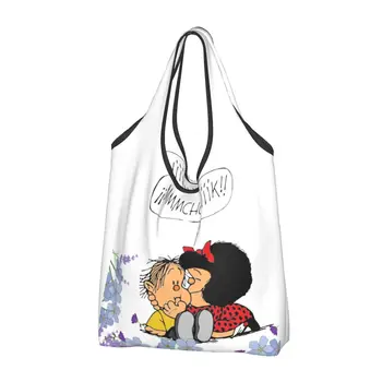 Многоразовые сумки для покупок Mafalda и детских продуктов, складная Хозяйственная сумка, которую можно стирать в машине, большая эко-сумка для хранения, прикрепленный чехол
