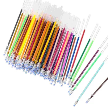 Разноцветные гелевые ручки для заправки ручек, канцелярские принадлежности для студентов, канцелярские принадлежности для рисования (разноцветные)