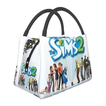 Милые семейные сумки для ланча из видеоигры The Sims с изоляцией для женщин, портативный холодильник, термос для ланча, сумка для работы и путешествий