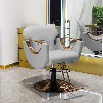 Nordic Beauty Парикмахерская Антикварное Салонное оборудование Мебель из искусственной кожи Парикмахерские кресла Металлическое Парикмахерское кресло