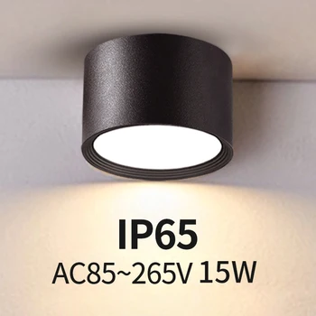 220В кухонный водонепроницаемый светильник IP65 с регулируемой яркостью 15 Вт IP66 светодиодный прожектор для наружного крыльца, встроенный потолочный светильник