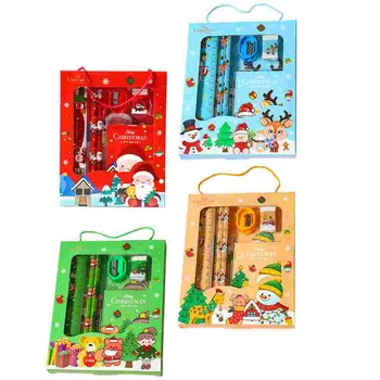 4 Комплекта Детских Рождественских Подарков Стационарные Канцелярские Ручки для студентов в стиле Мультфильма