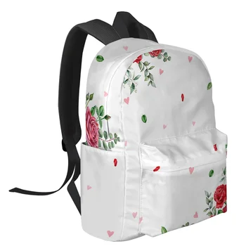 Женские рюкзаки на День Святого Валентина Rose Flower для подростков, студенческие школьные сумки, рюкзак для ноутбука, Мужские, женские, дорожные Mochila