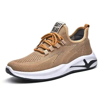 Мужская спортивная обувь 2023 Весенние новые кроссовки для бега Модная корейская дышащая модная обувь Летающая тканая повседневная обувь Мужская обувь