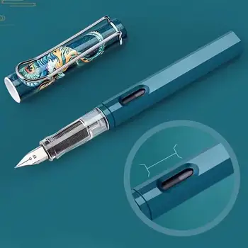 Ручка в стиле ретро, перьевая ручка в национальном стиле Китая, винтажная китайская перьевая ручка со сменной чернильной капсулой, гладкая для студентов