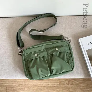 Легкие нейлоновые сумки через плечо, унисекс, 2023 Зеленый, плиссированный кошелек с несколькими карманами, Корейские модные дорожные сумки через плечо