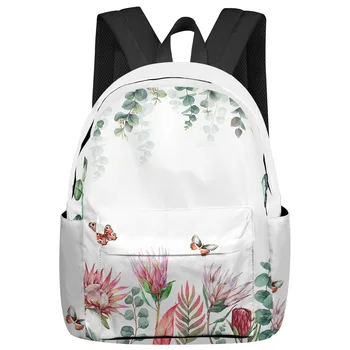 INS Садовый стиль Тропические растения цветы Студенческие школьные сумки Ноутбук Пользовательский рюкзак для мужчин Женщин Женский дорожный Mochila
