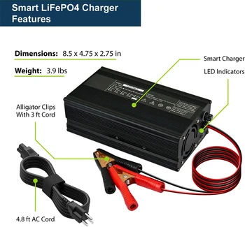 Зарядное Устройство LiFePO4 29,2 V 10A для Аккумулятора LiFePO4 8S 24V 20A с Защитой Системы охлаждения