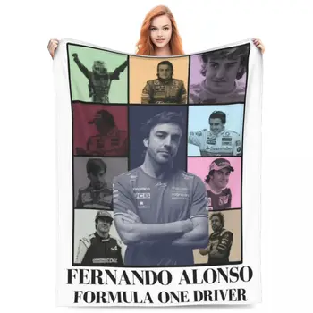Одеяла для водителя Фернандо Алонсо, Фланелевое украшение, постер эпохи, Уютные легкие одеяла для кровати, покрывало для автомобиля