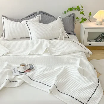 Летний комплект стеганых одеял во французском стиле Elegance Princess Bubble Yarn, комплект одеял для кондиционирования воздуха, приятное для кожи летнее одеяло