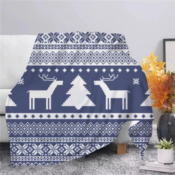 CLOOCL Веселого Рождества, теплое фланелевое одеяло с рождественским лосем, 3D принт, одеяло для пикника, офисное одеяло для сна, одеяло для взрослых и детей