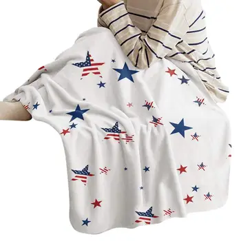 Американское фланелевое одеяло с рисунком гномов На День независимости, Переносное одеяло для декора дивана Gnomes 4 июля, одеяло