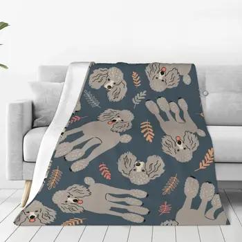 Одеяла для пуделей и растений, Фланелевые пледы с принтом для любителей собак, Дышащие теплые пледы для дивана, коврик для спальни