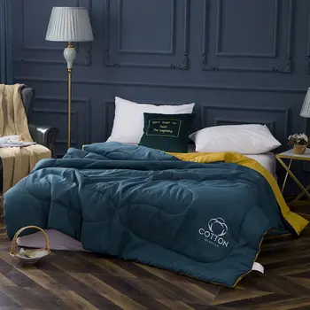 Летнее прохладное стеганое одеяло, кондиционер для общежития для одиноких студентов, Тонкое хлопчатобумажное вышитое стеганое одеяло для ланча, можно стирать в машине