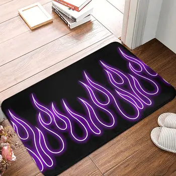 Фиолетовый неоновый пламенеющий нескользящий коврик, Коврик для гостиной, ковер для прихожей, декор в помещении