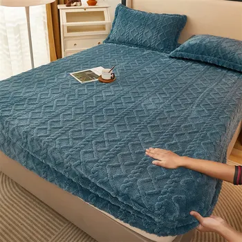 2024 Простыня-одеяло с подкладкой из кораллового флиса 180x200 см, зимняя теплая плюшевая простыня размера 