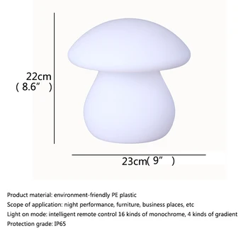 ЯРКИЕ Напольные Грибные Газонные Лампы с Дистанционным Управлением White Solar 16 Colors Light Waterproof IP65 для Украшения сада