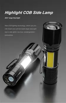 Встроенный аккумулятор Мини светодиодный фонарик с увеличенным фокусным расстоянием 2000 люмен Регулируемая ручка Водонепроницаемый Светодиодный светильник