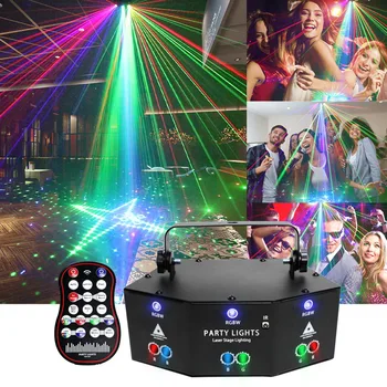 Светодиодный диско-лазерный луч DMX 9 Eyes RGB Эффект сценического освещения для оформления DJ-клуба, бара, вечерние огни, лампа для проектора, Хэллоуин