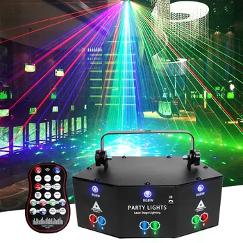 Светодиодный диско-лазерный луч DMX 9 Eyes RGB Эффект сценического освещения для оформления DJ-клуба, бара, вечерние огни, лампа для проектора, Хэллоуин