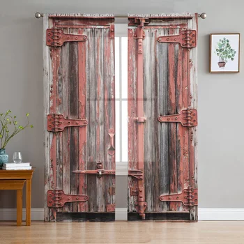 Краска для деревянных дверей, прозрачные занавески в стиле ретро для спальни, украшение гостиной, занавеска для кухни, тюль, вуаль, шторы из органзы